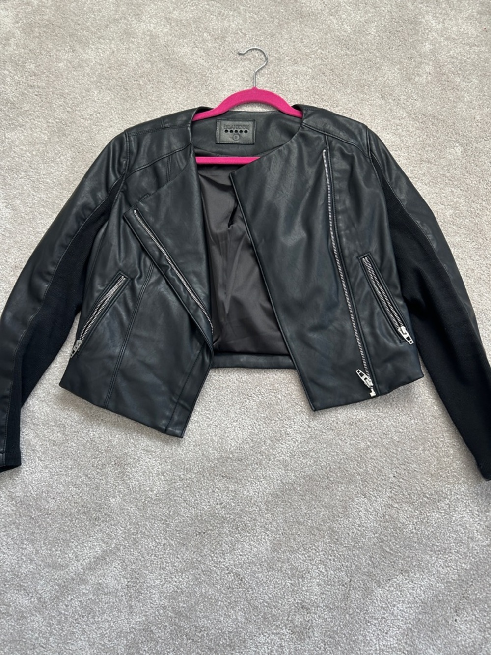 Blank NYC Women's Black Faux Leather Moto Jacket